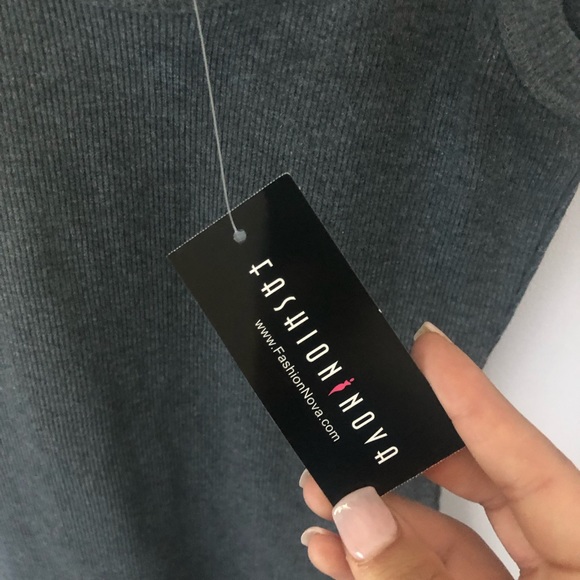 Fitted Grey Dress - Picture 2 of 4